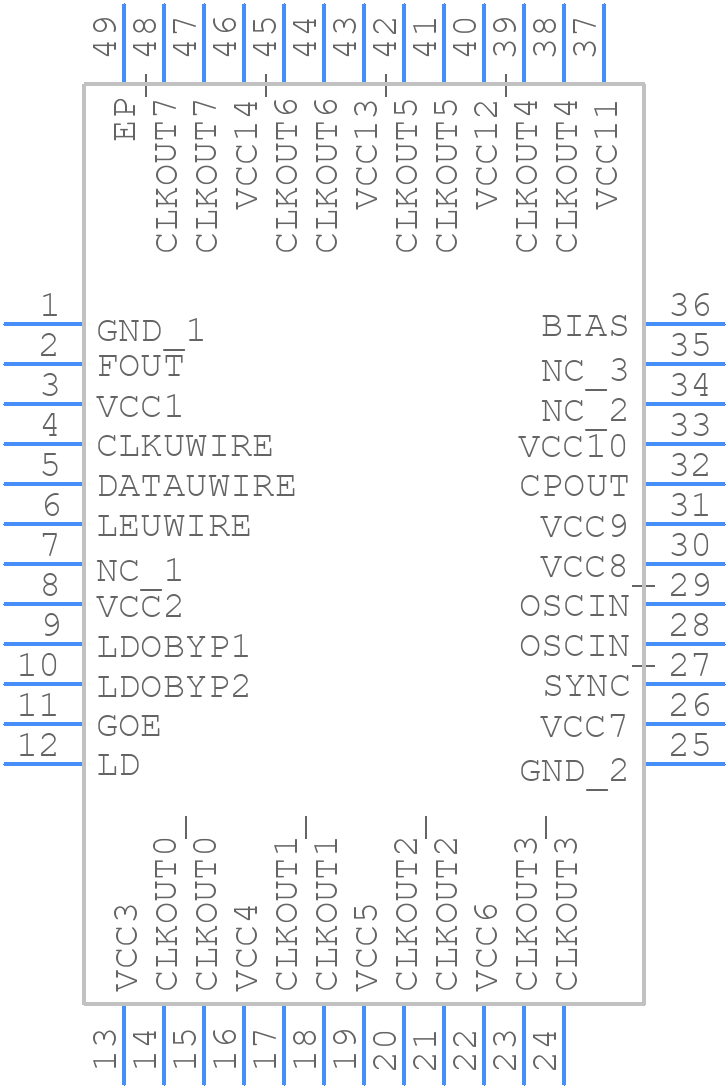 LMK03033CISQE/NOPB - Texas Instruments - PCB symbol