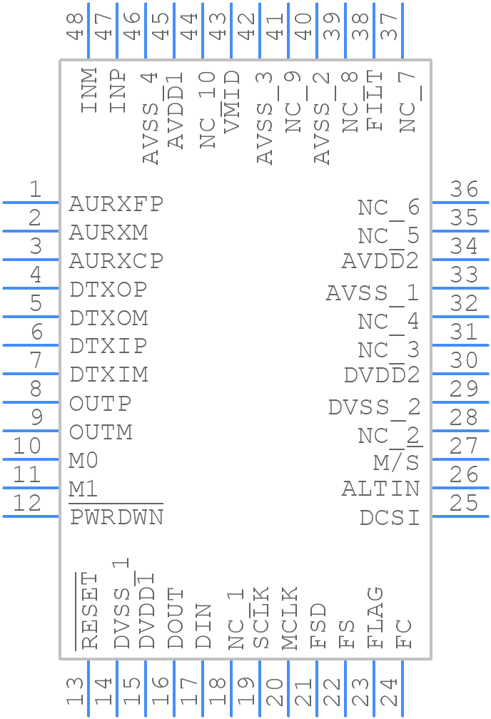 TLV320AIC11IPFB - Texas Instruments - PCB symbol