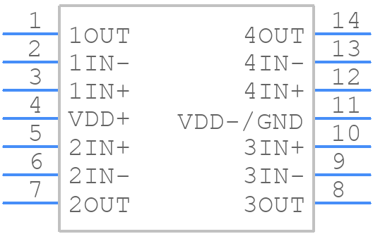 TLC2254AID - Texas Instruments - PCB symbol