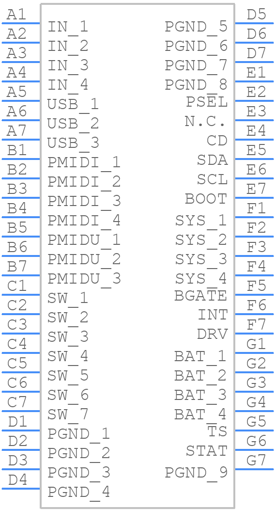 BQ24168YFFR - Texas Instruments - PCB symbol
