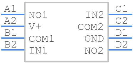 TS5A23166YZTR - Texas Instruments - PCB symbol