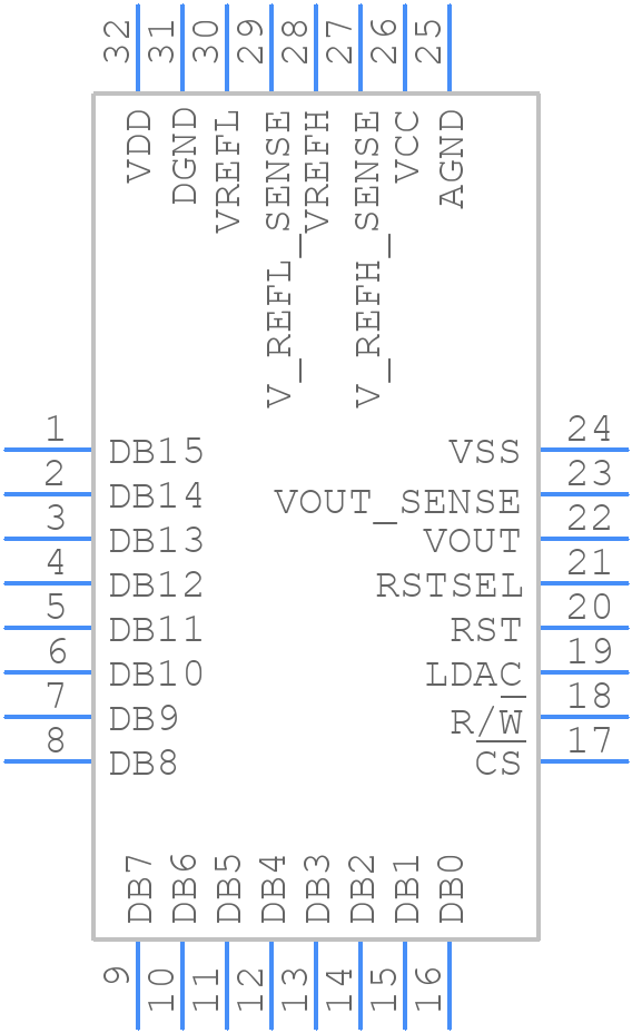 DAC7641YB/250 - Texas Instruments - PCB symbol