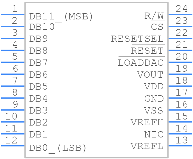 DAC7613E - Texas Instruments - PCB symbol