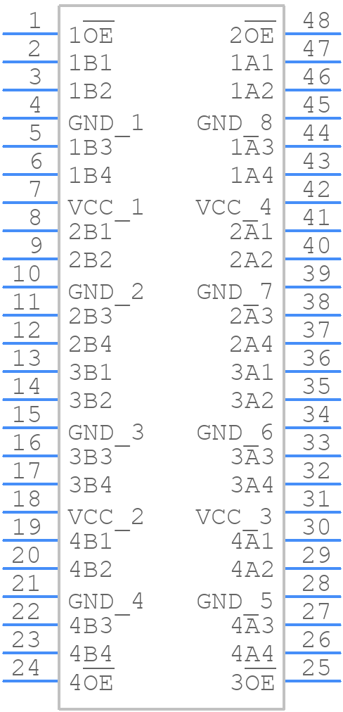 SN74CBT16244DGGR - Texas Instruments - PCB symbol