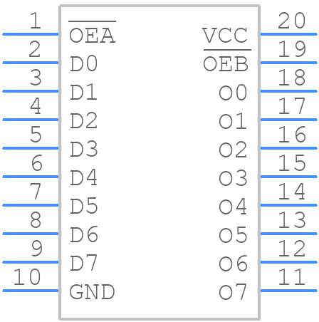 CY74FCT541CTQCT - Texas Instruments - PCB symbol