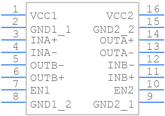 ISO7821LLDW - Texas Instruments - PCB symbol