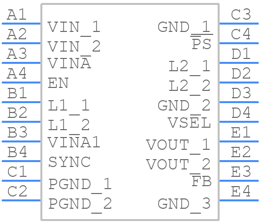 TPS63011YFFR - Texas Instruments - PCB symbol