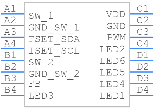 LP8557AYFQR - Texas Instruments - PCB symbol