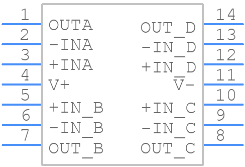 OPA4348AIPWT - Texas Instruments - PCB symbol