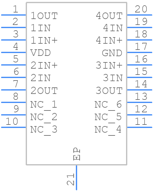 TLC084IPWP - Texas Instruments - PCB symbol