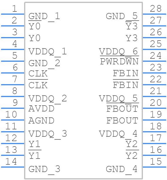 CDCVF855PW - Texas Instruments - PCB symbol