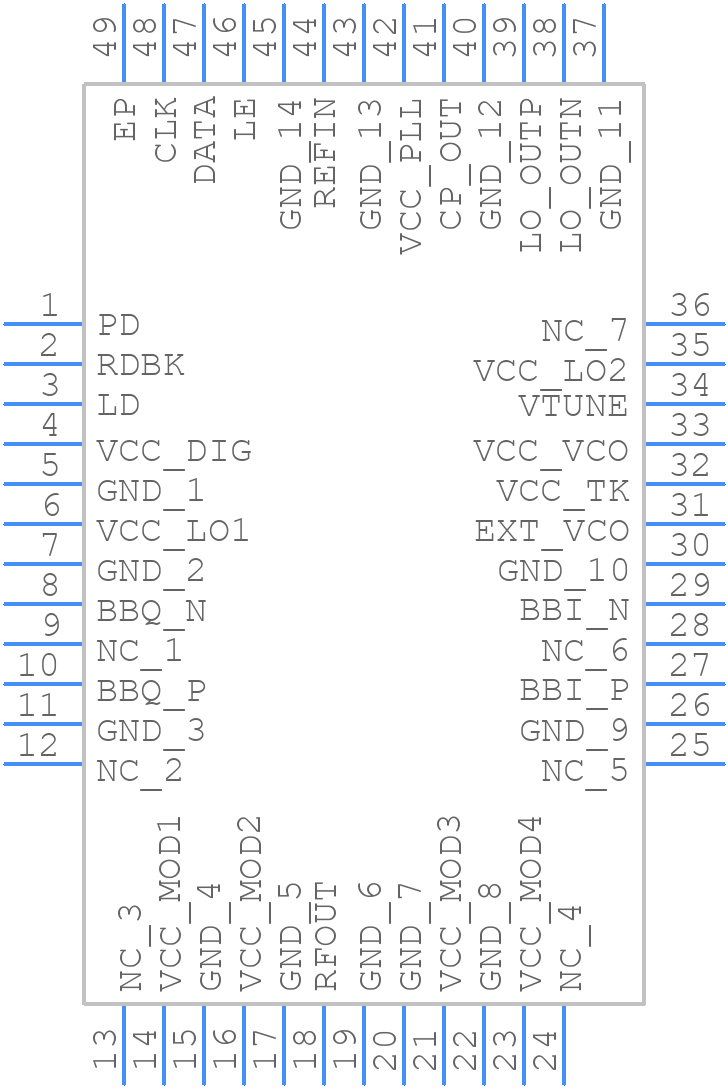 TRF3722IRGZT - Texas Instruments - PCB symbol