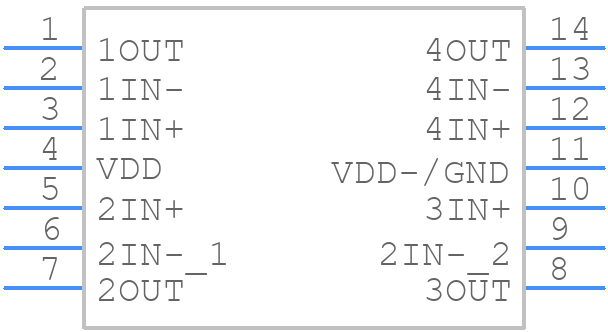 TLC254ACN - Texas Instruments - PCB symbol