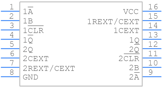 SN74LV221AQPWRG4Q1 - Texas Instruments - PCB symbol