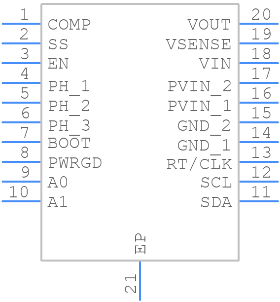 TPS56921PWP - Texas Instruments - PCB symbol