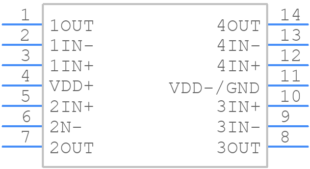 TLV2344IN - Texas Instruments - PCB symbol