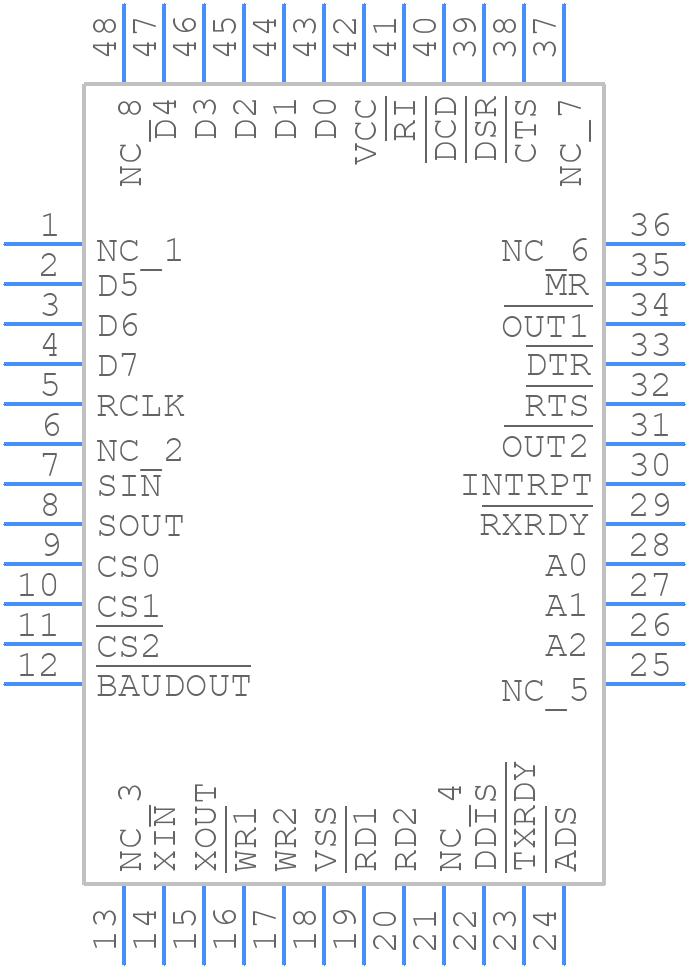 TL16C550DIPT - Texas Instruments - PCB symbol