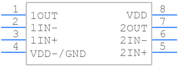 TLV2322IP - Texas Instruments - PCB symbol
