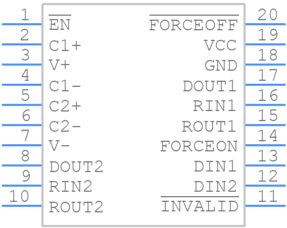 SN75C3223DBR - Texas Instruments - PCB symbol