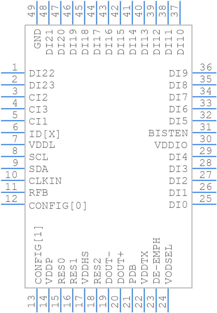 DS92LV2411SQE/NOPB - Texas Instruments - PCB symbol