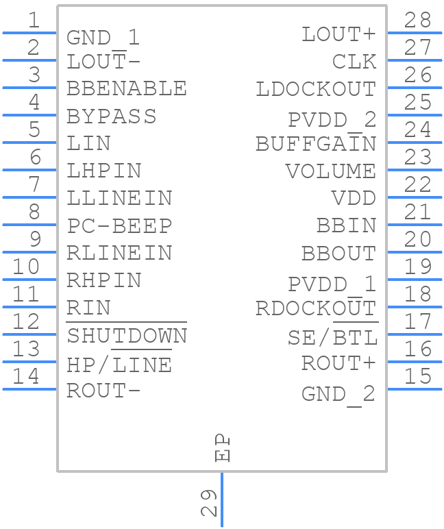 TPA6010A4PWPR - Texas Instruments - PCB symbol