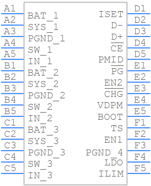 BQ24253YFFR - Texas Instruments - PCB symbol