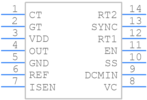 UCC3581D - Texas Instruments - PCB symbol
