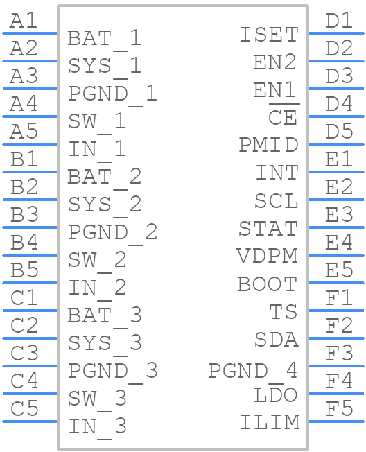 BQ24250YFFR - Texas Instruments - PCB symbol