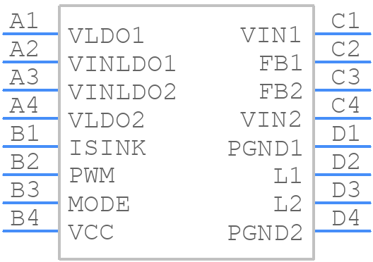 TPS65708YZHR - Texas Instruments - PCB symbol