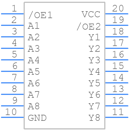 SN74AHC541DWR - Texas Instruments - PCB symbol