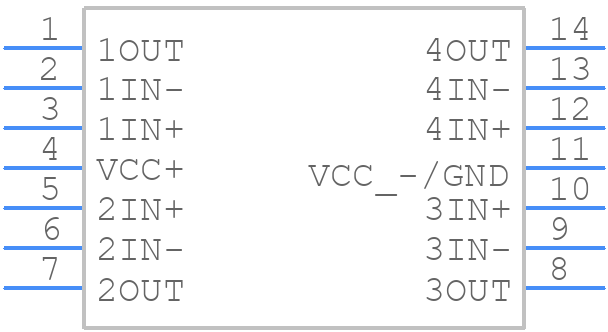TLE2024AIN - Texas Instruments - PCB symbol