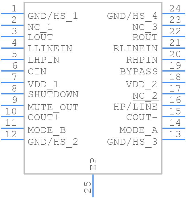 TPA0103PWPR - Texas Instruments - PCB symbol