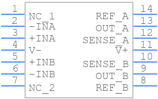 INA2143UA - Texas Instruments - PCB symbol