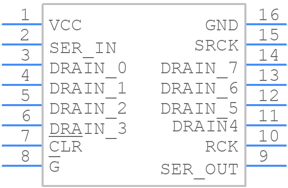 TPIC6C595DRG4 - Texas Instruments - PCB symbol