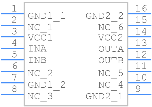 ISO7820FDW - Texas Instruments - PCB symbol