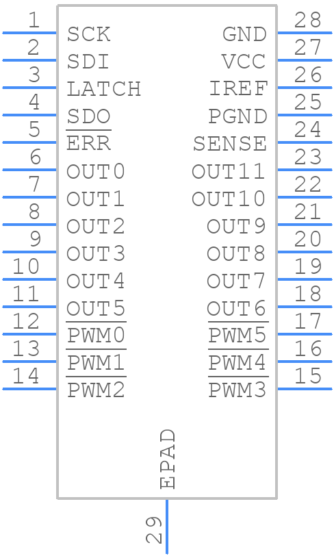 TLC6C5712QPWPRQ1 - Texas Instruments - PCB symbol