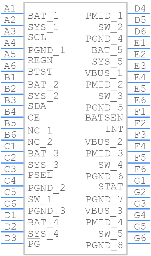 BQ25898CYFFR - Texas Instruments - PCB symbol