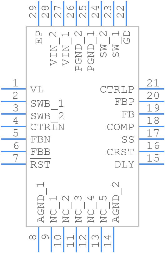 TPS65170RHDT - Texas Instruments - PCB symbol