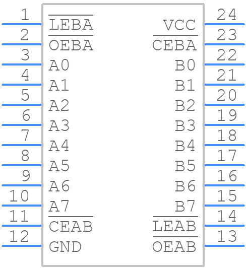 CY74FCT2543ATQCT - Texas Instruments - PCB symbol