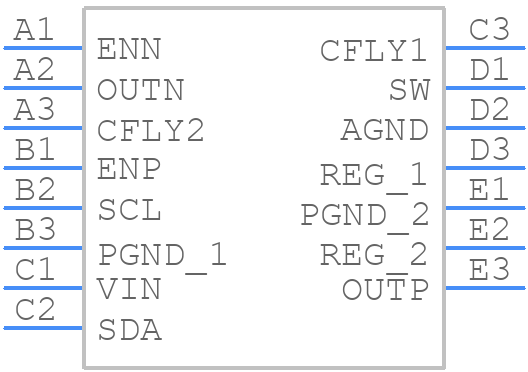 TPS65132B0YFFR - Texas Instruments - PCB symbol