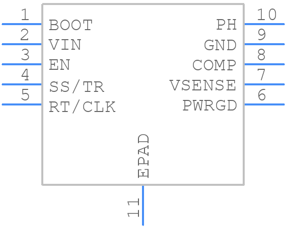 TPS57140MDRCREP - Texas Instruments - PCB symbol