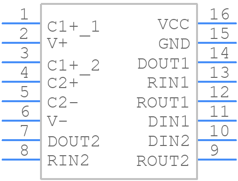 SN65C3232EDWR - Texas Instruments - PCB symbol