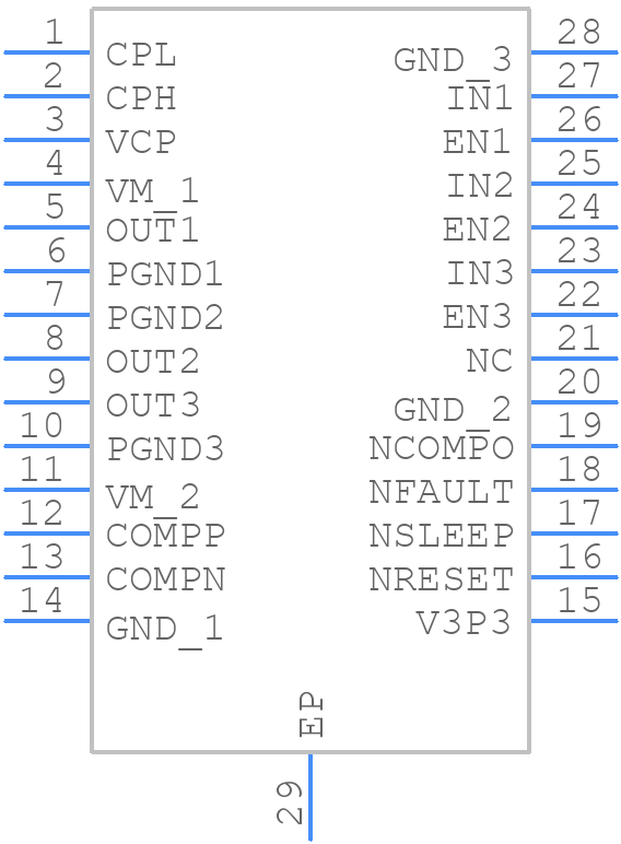 DRV8313PWPR - Texas Instruments - PCB symbol