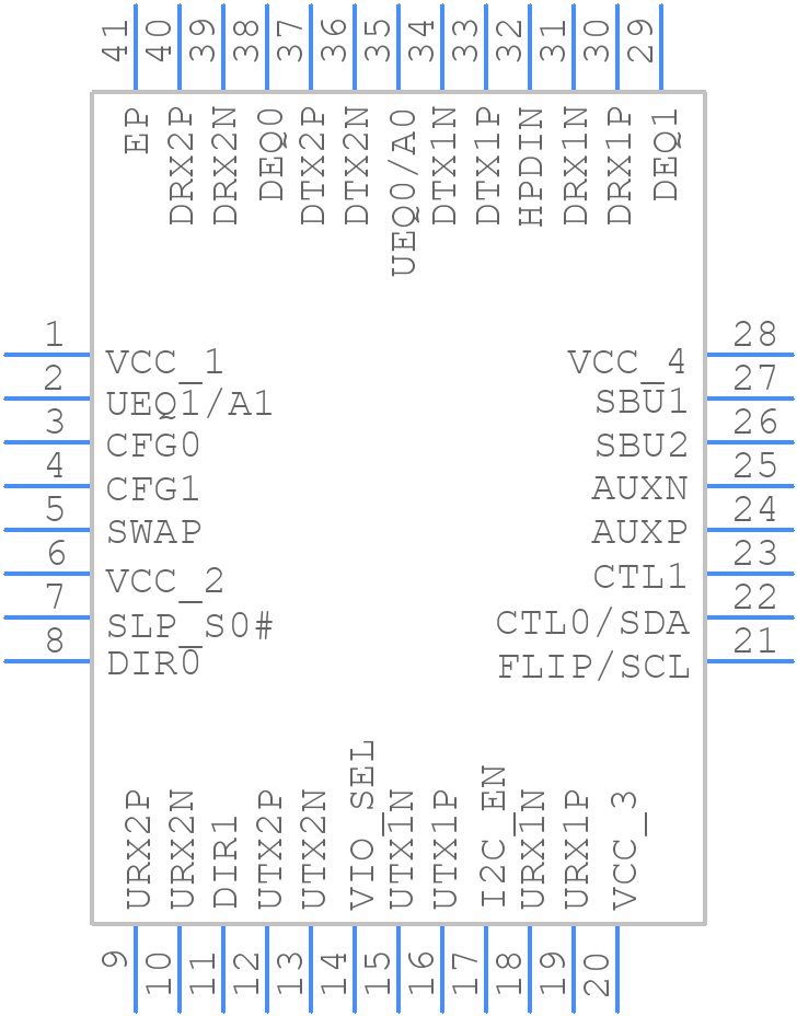 TUSB544IRNQR - Texas Instruments - PCB symbol