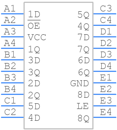 SN74LVC573AZQNR - Texas Instruments - PCB symbol