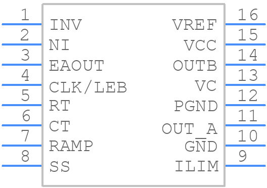 UC2823BDW - Texas Instruments - PCB symbol