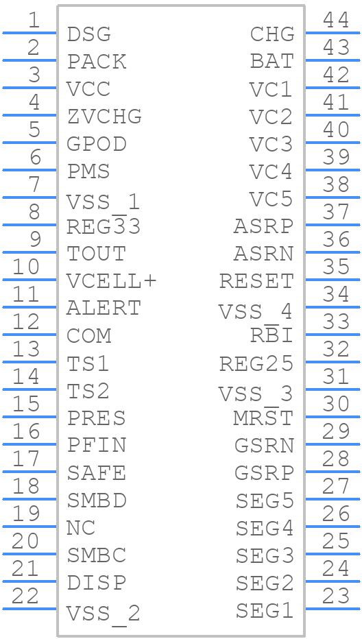 BQ34Z653DBTR - Texas Instruments - PCB symbol