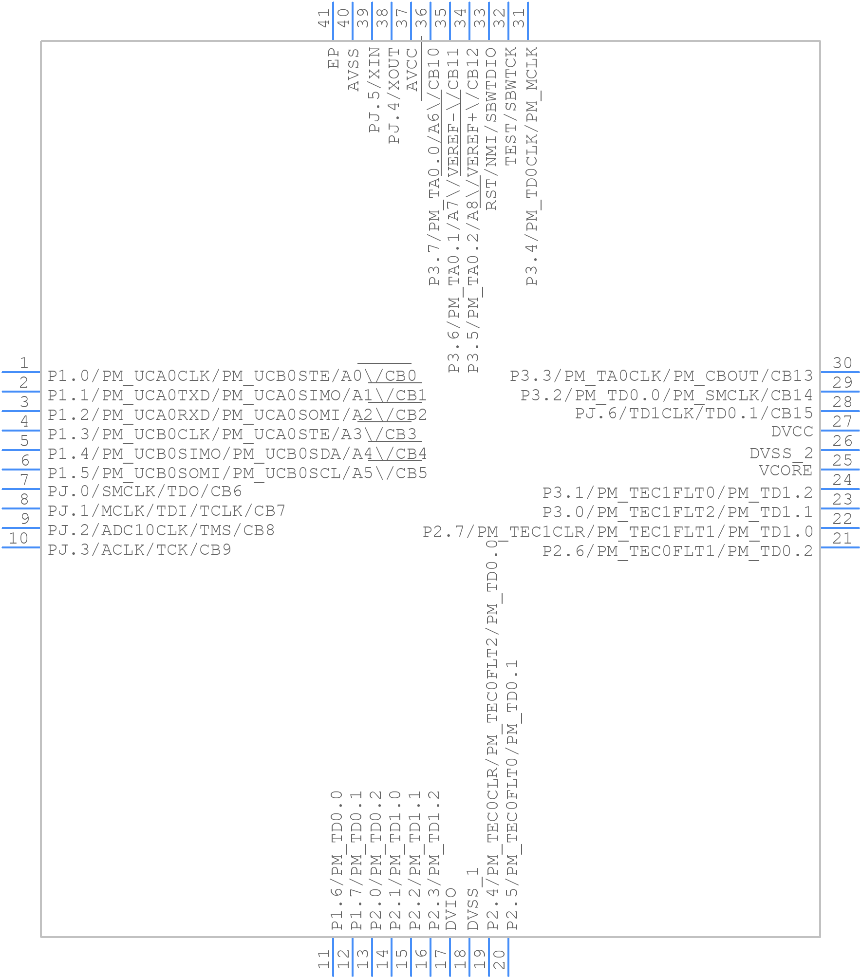 MSP430F5131IRSBR - Texas Instruments - PCB symbol