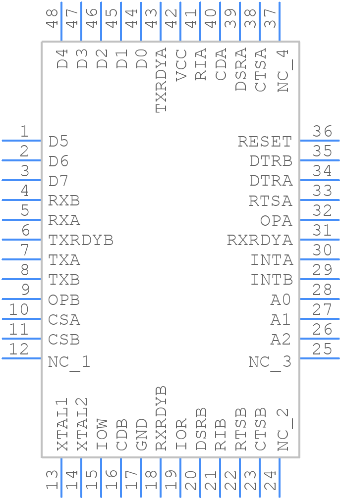 TL16C752CIPFBRQ1 - Texas Instruments - PCB symbol