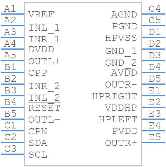 TPA2050D4YZKR - Texas Instruments - PCB symbol